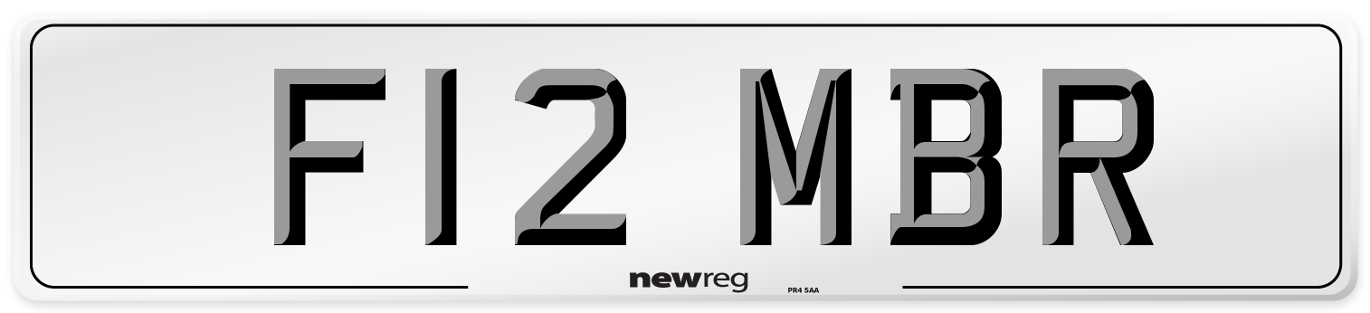 F12 MBR Number Plate from New Reg